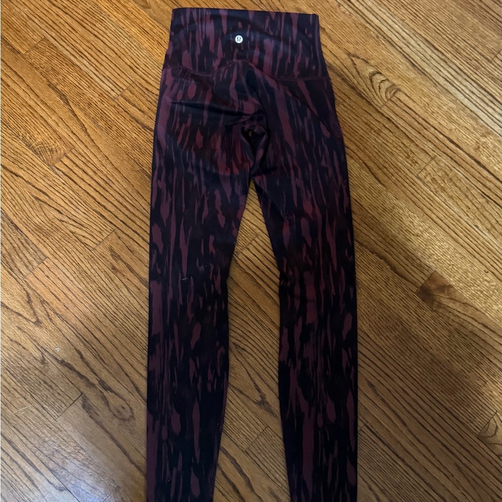 lululemon athletica Maroon and Black Leggings